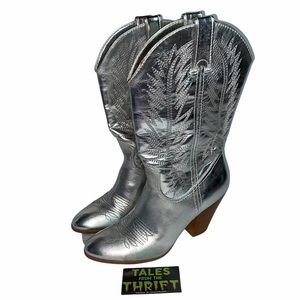 Miranda Lambert Silver Cowboy Boots Heels